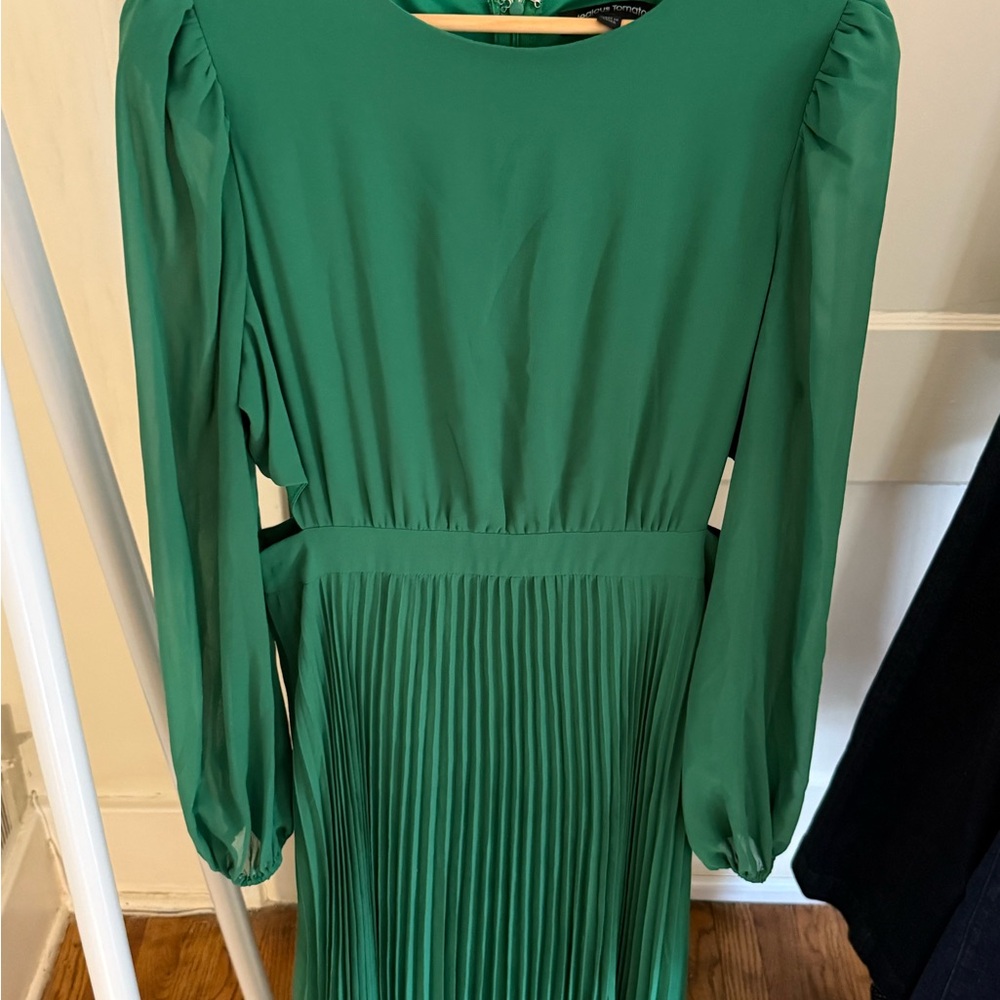 Jealous Tomato Vibrant Green Long Sleeve Dress